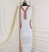 Glass White Unstitched Suit